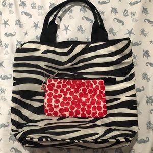 Reversible Tote with small makeup bag